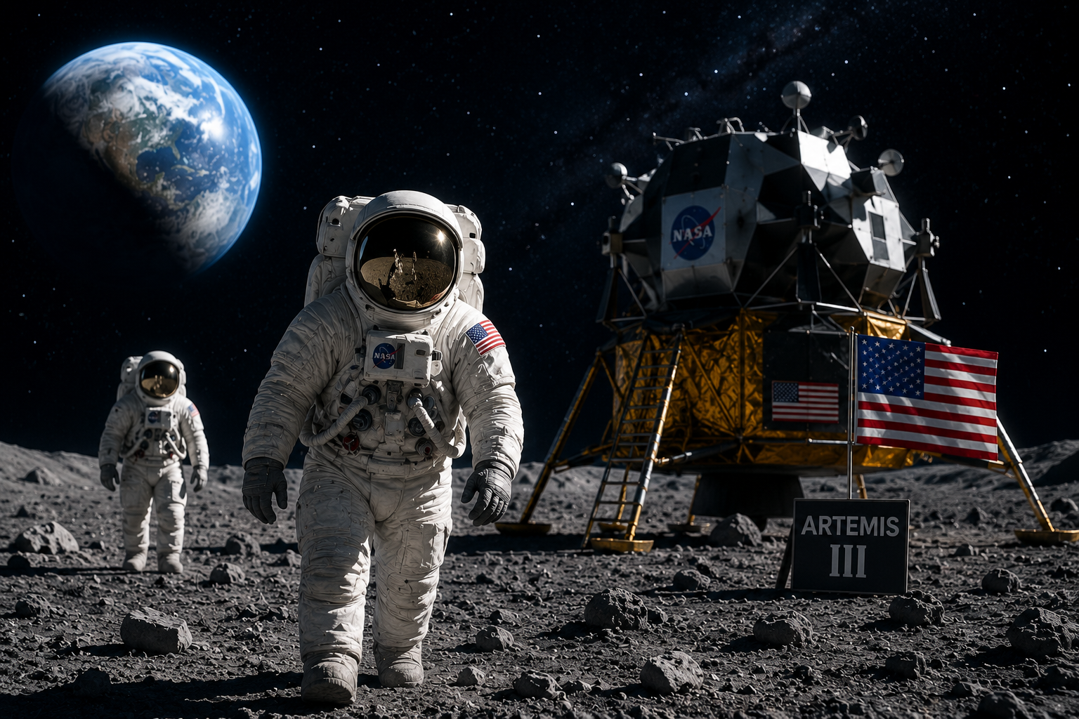 Artemis III mission on the Moon