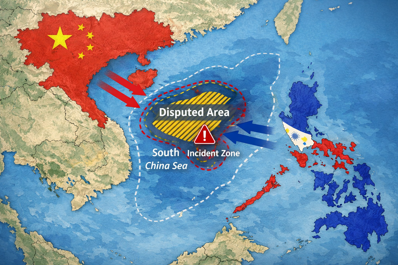 🇨🇳🇵🇭 آسيا تشهد توترًا متصاعدًا بعد اقتراب خطير بين سفينتين في بحر الصين الجنوبي
